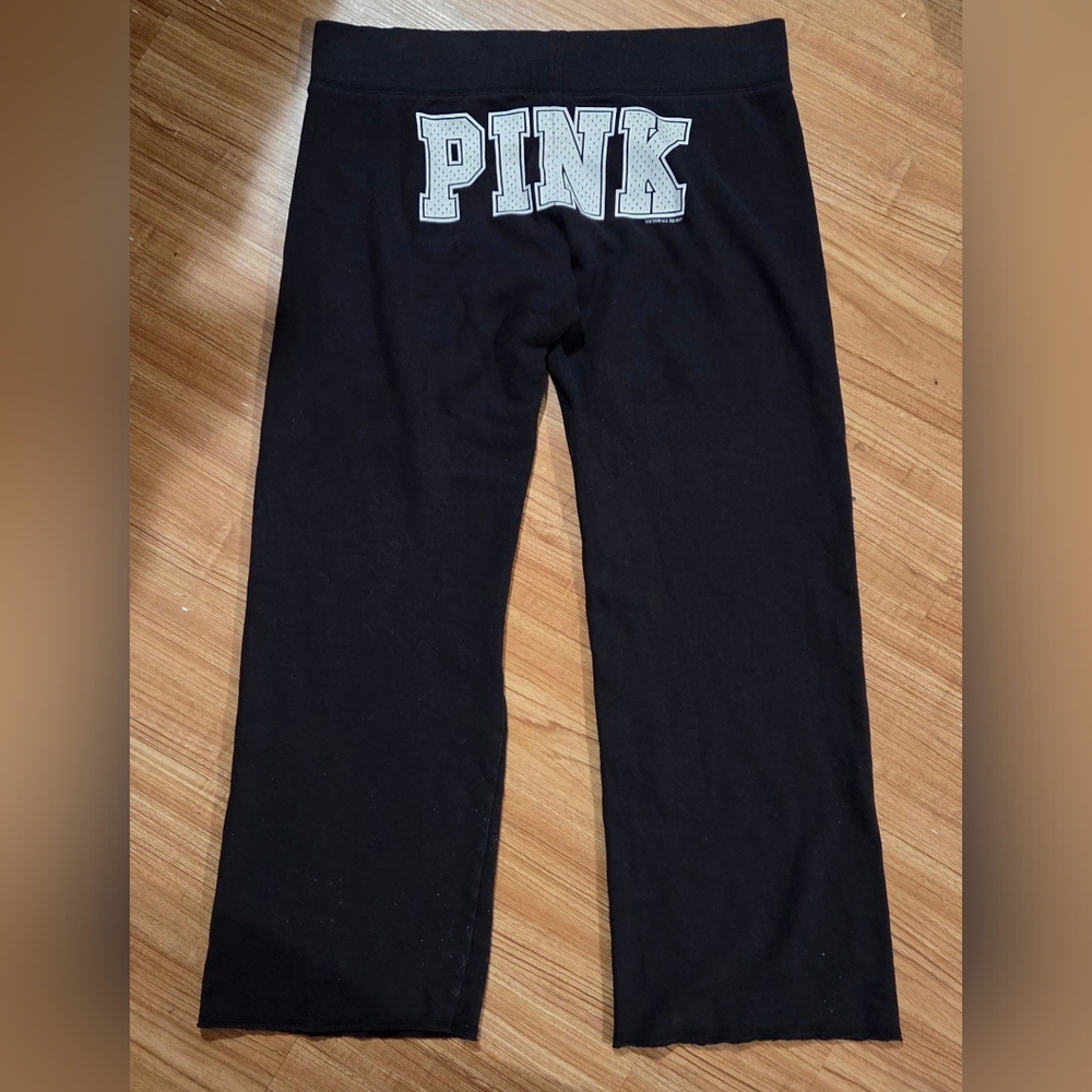Victoria's Secret PINK Y2K 2010 Black Flare Sweatpants Size Large
